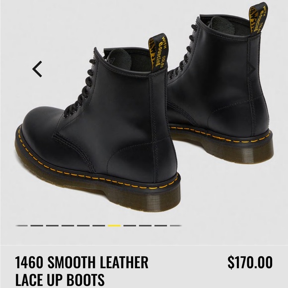 Dr. Martens 1460 Black Smooth Leather Combat Boot - Size Women’s 8, Men’s 7 - Picture 10 of 16